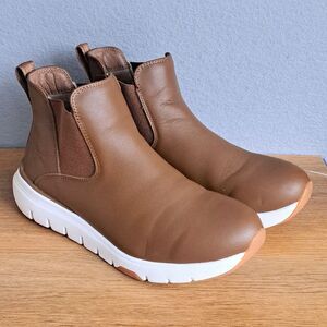 KURU FLEX Astra Womens 9.5 Brown Leather Chelsea Boots Comfort Arch Support